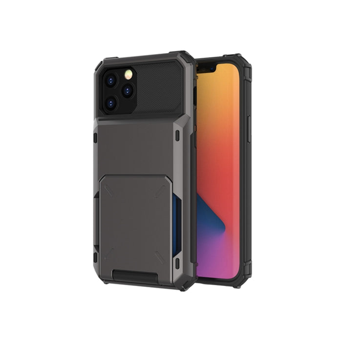 Para iPhone 12 Pro / 12 Max Estuche protector de armadura resistente resistente a los arañazos resistente a los golpes con tarjeta Solt, For iPhone 12 / 12 Pro