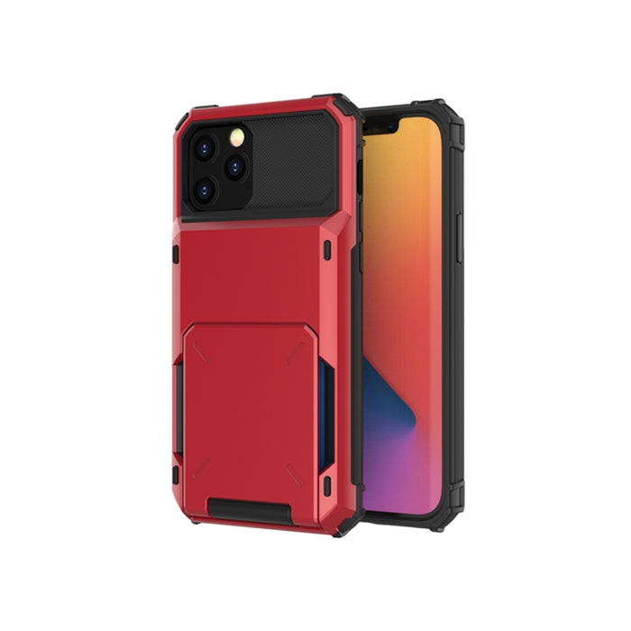Para iPhone 12 Pro Max Estuche protector de armadura resistente resistente a los arañazos resistente a los golpes con tarjeta Solt, For iPhone 12 Pro Max