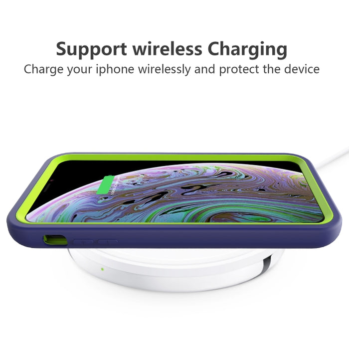 Para iPhone X y XS Patrón de onda 3 en 1 Funda protectora de silicona + PC a prueba de golpes