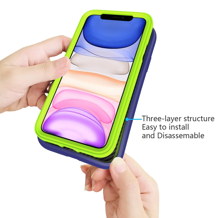 Para iPhone 11 Pro Wave Pattern 3 en 1 Funda protectora de silicona + PC a prueba de golpes, For iPhone 11 Pro