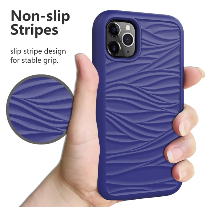 Para iPhone 11 Pro Wave Pattern 3 en 1 Funda protectora de silicona + PC a prueba de golpes, For iPhone 11 Pro