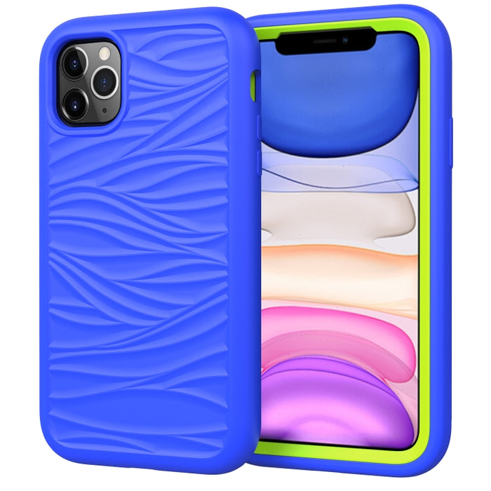 Para iPhone 11 Pro Wave Pattern 3 en 1 Funda protectora de silicona + PC a prueba de golpes, For iPhone 11 Pro