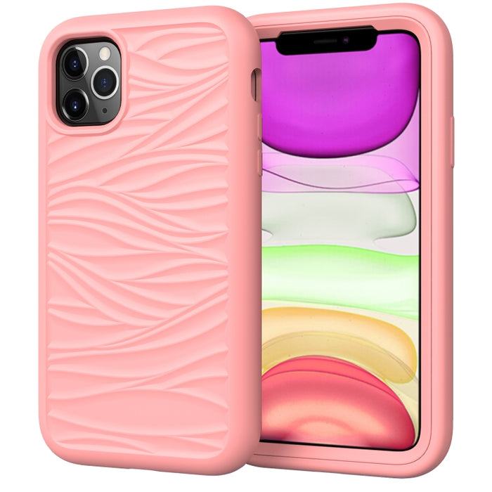 Para iPhone 11 Pro Wave Pattern 3 en 1 Funda protectora de silicona + PC a prueba de golpes, For iPhone 11 Pro