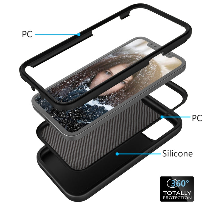 Para iPhone 12 Pro / 12 Max Wave Pattern 3 en 1 Funda protectora de silicona + PC a prueba de golpes, For iPhone 12 / 12 Pro