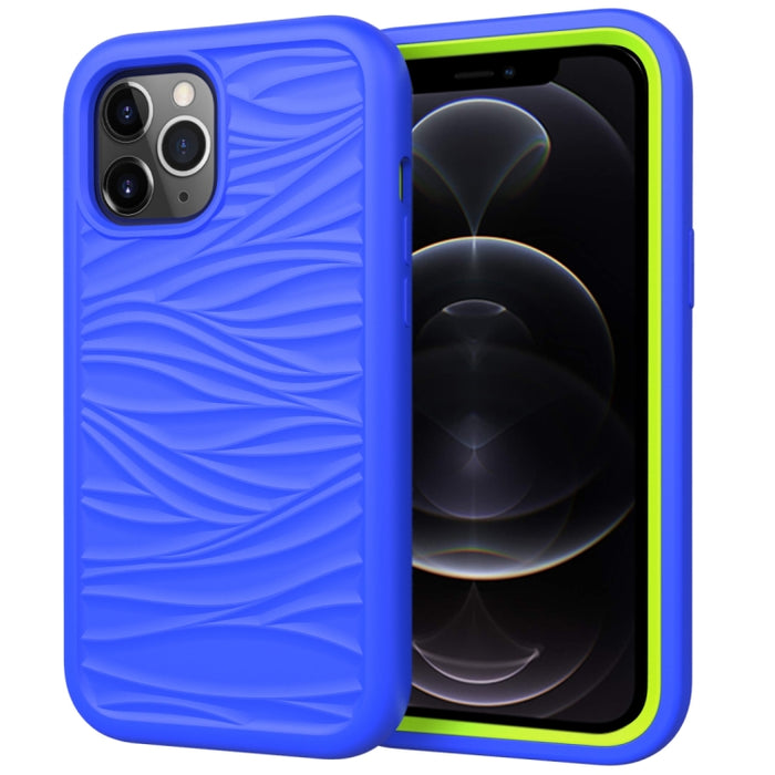 Para iPhone 12 Pro / 12 Max Wave Pattern 3 en 1 Funda protectora de silicona + PC a prueba de golpes, For iPhone 12 / 12 Pro