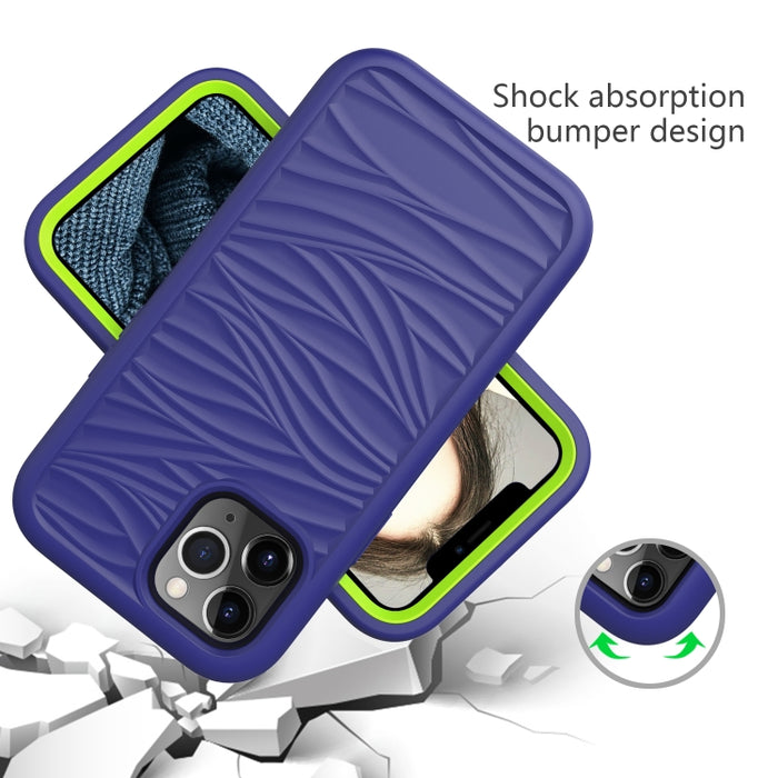 Para iPhone 12 Pro Max Wave Pattern 3 en 1 Funda protectora de silicona + PC a prueba de golpes, For iPhone 12 Pro Max
