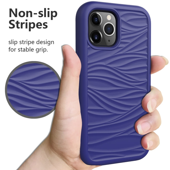 Para iPhone 12 Pro Max Wave Pattern 3 en 1 Funda protectora de silicona + PC a prueba de golpes, For iPhone 12 Pro Max