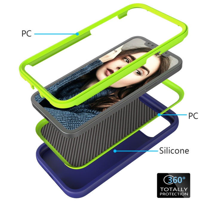 Para iPhone 12 Pro Max Wave Pattern 3 en 1 Funda protectora de silicona + PC a prueba de golpes, For iPhone 12 Pro Max