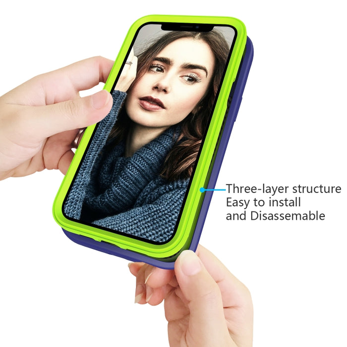 Para iPhone 12 Pro Max Wave Pattern 3 en 1 Funda protectora de silicona + PC a prueba de golpes, For iPhone 12 Pro Max
