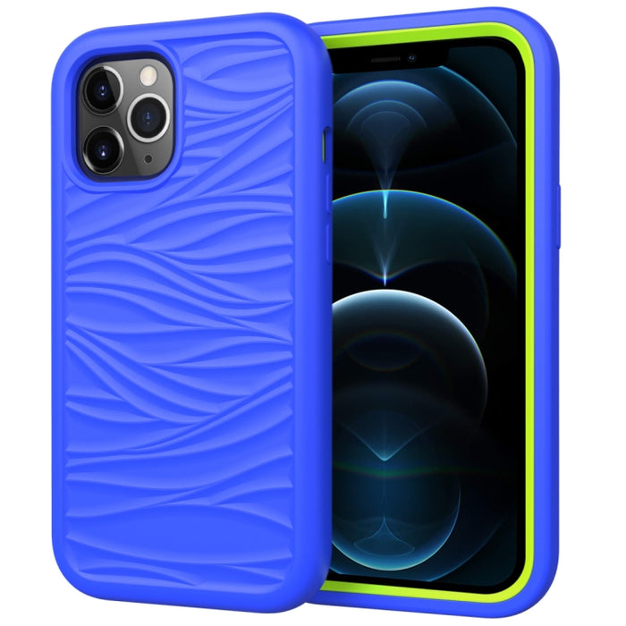 Para iPhone 12 Pro Max Wave Pattern 3 en 1 Funda protectora de silicona + PC a prueba de golpes, For iPhone 12 Pro Max