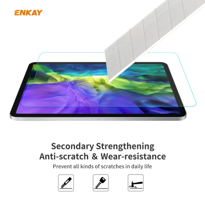 Para iPad Pro 11 2020/2018 2 PCS ENKAY Hat-Prince 0.33mm 9H Dureza superficial 2.5D Protector de vidrio templado a prueba de explosiones