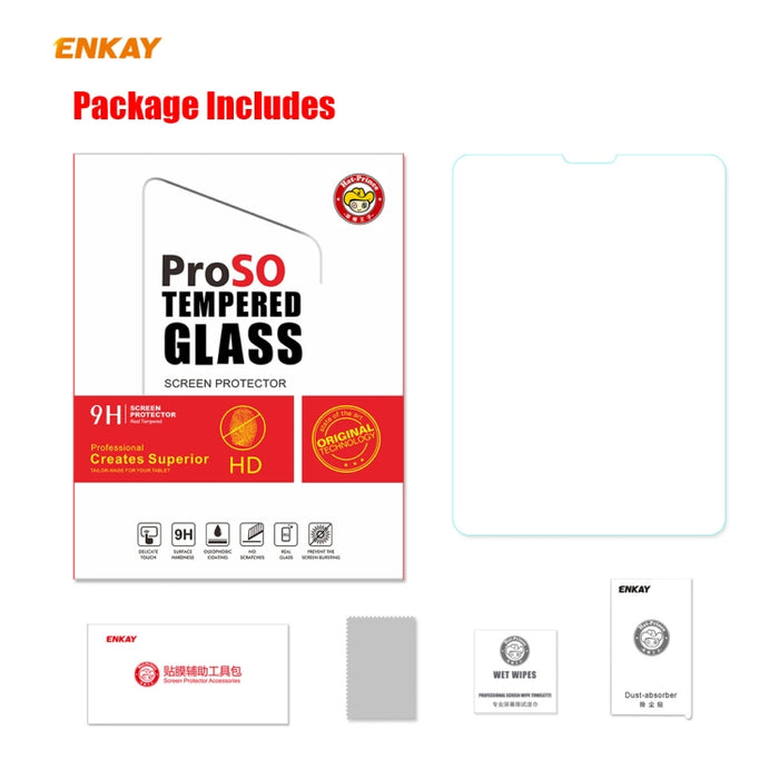 Para iPad Pro 11 2020/2018 2 PCS ENKAY Hat-Prince 0.33mm 9H Dureza superficial 2.5D Protector de vidrio templado a prueba de explosiones