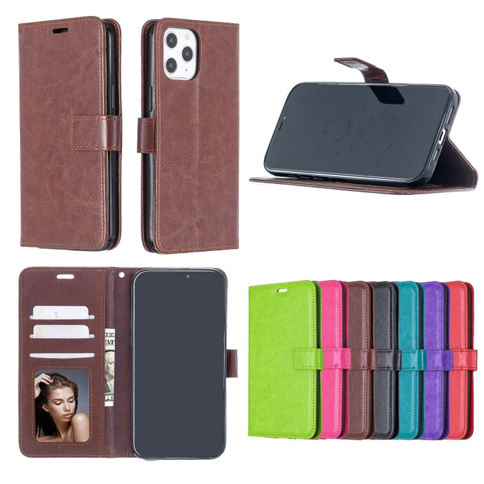 Para iPhone 12 Pro Max Crazy Horse Texture Funda de cuero con tapa horizontal con soporte y ranuras para tarjetas y billetera y marco de fotos, For iPhone 12 Pro Max