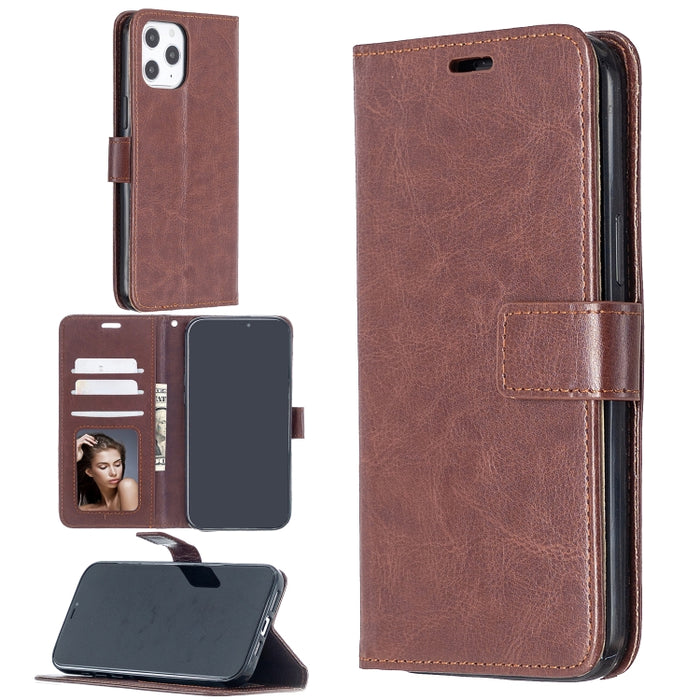 Para iPhone 12 Pro Max Crazy Horse Texture Funda de cuero con tapa horizontal con soporte y ranuras para tarjetas y billetera y marco de fotos, For iPhone 12 Pro Max