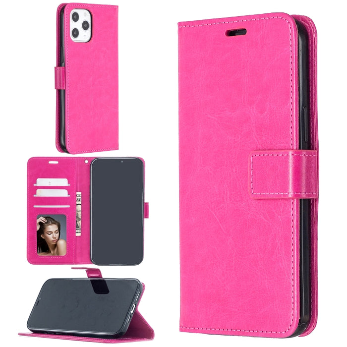 Para iPhone 12 Pro Max Crazy Horse Texture Funda de cuero con tapa horizontal con soporte y ranuras para tarjetas y billetera y marco de fotos, For iPhone 12 Pro Max