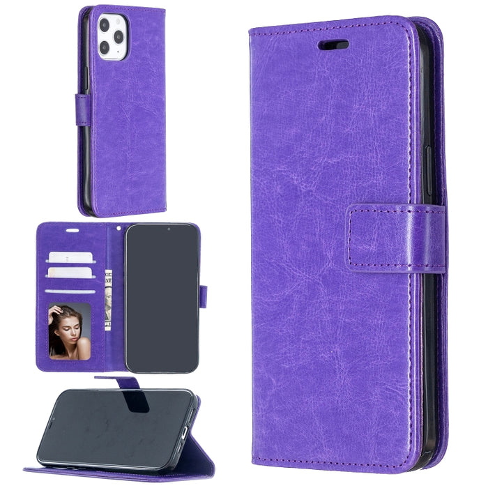 Para iPhone 12 Pro Max Crazy Horse Texture Funda de cuero con tapa horizontal con soporte y ranuras para tarjetas y billetera y marco de fotos, For iPhone 12 Pro Max