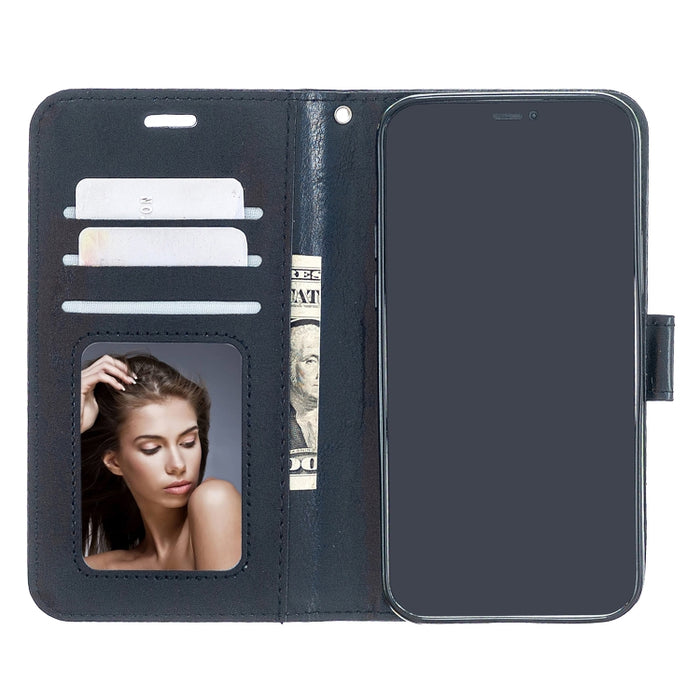 Para iPhone 12 Pro / 12 Max Crazy Horse Texture Funda de cuero con tapa horizontal con soporte y ranuras para tarjetas y billetera y marco de fotos, For iPhone 12 / 12 Pro