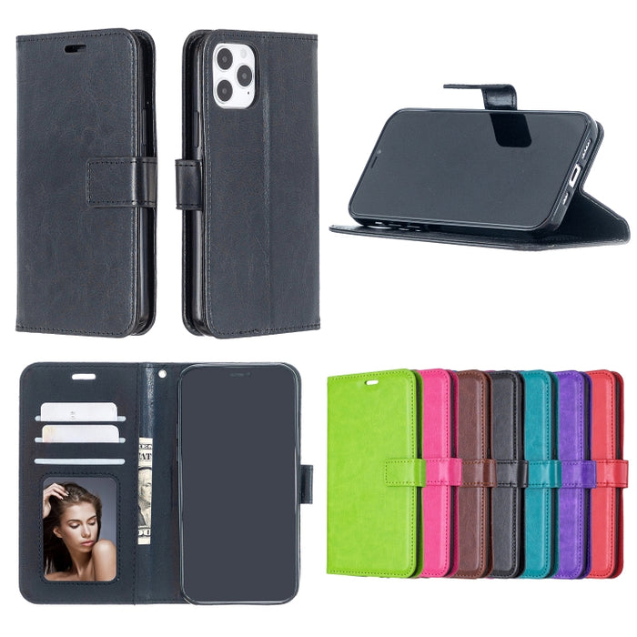 Para iPhone 12 Pro / 12 Max Crazy Horse Texture Funda de cuero con tapa horizontal con soporte y ranuras para tarjetas y billetera y marco de fotos, For iPhone 12 / 12 Pro