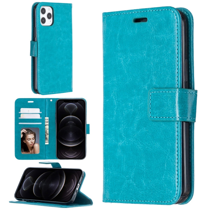 Para iPhone 12 Pro / 12 Max Crazy Horse Texture Funda de cuero con tapa horizontal con soporte y ranuras para tarjetas y billetera y marco de fotos, For iPhone 12 / 12 Pro
