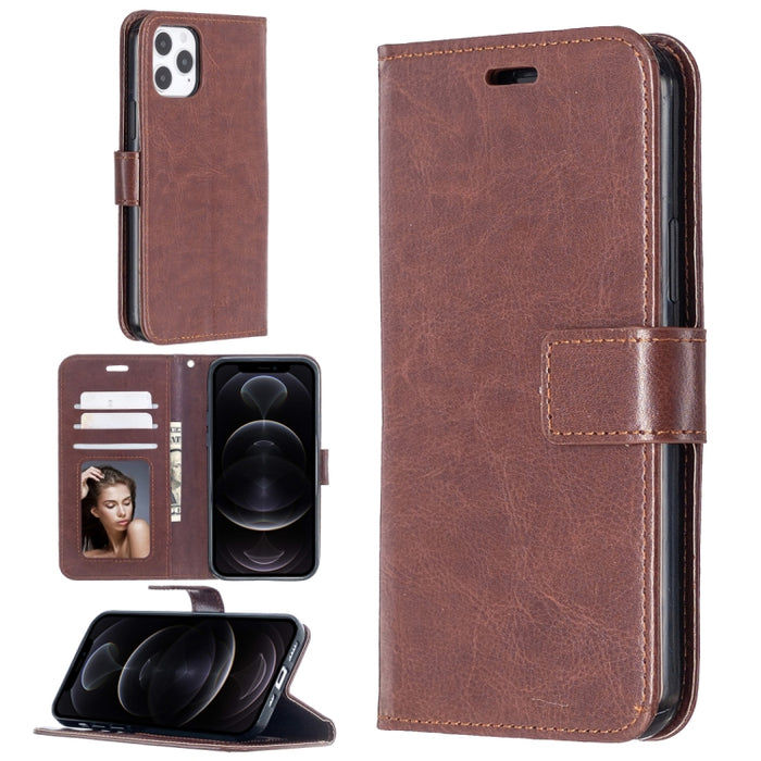 Para iPhone 12 Pro / 12 Max Crazy Horse Texture Funda de cuero con tapa horizontal con soporte y ranuras para tarjetas y billetera y marco de fotos, For iPhone 12 / 12 Pro
