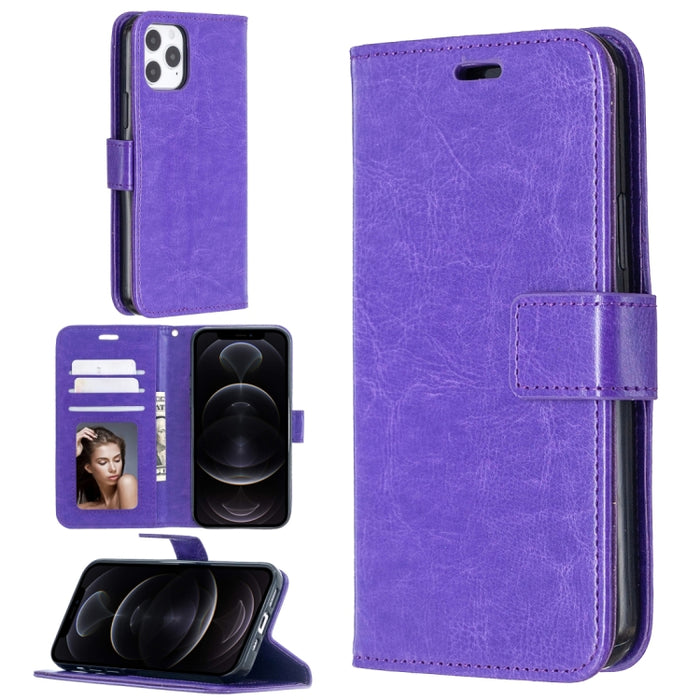 Para iPhone 12 Pro / 12 Max Crazy Horse Texture Funda de cuero con tapa horizontal con soporte y ranuras para tarjetas y billetera y marco de fotos, For iPhone 12 / 12 Pro