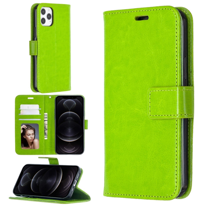 Para iPhone 12 Pro / 12 Max Crazy Horse Texture Funda de cuero con tapa horizontal con soporte y ranuras para tarjetas y billetera y marco de fotos, For iPhone 12 / 12 Pro