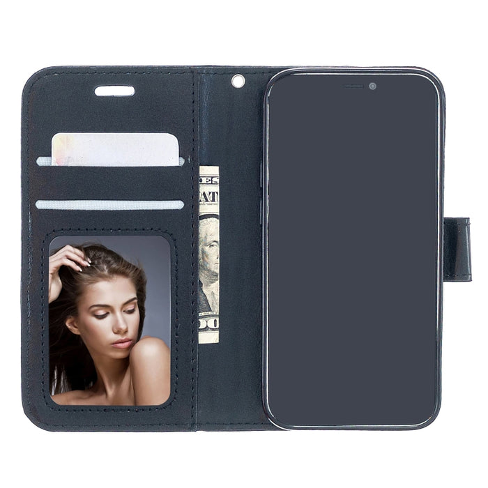 Para iPhone 12 Crazy Horse Texture Funda de cuero con tapa horizontal con soporte y ranuras para tarjetas y billetera y marco de fotos, For iPhone 12 mini
