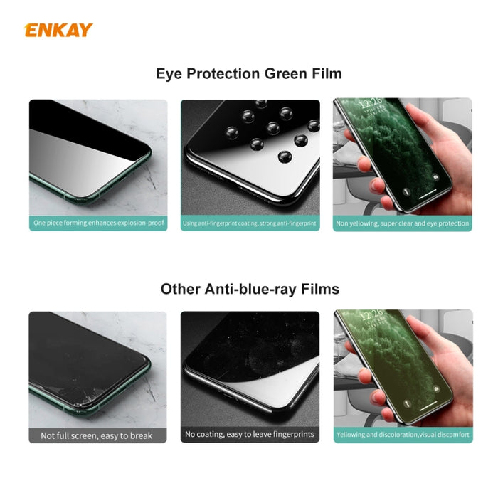 2 uds ENKAY Hat-Prince 0,26mm 9H 6D pantalla completa curvada protección ocular película verde Protector de vidrio templado, For Xiaomi Redmi Note 8 Pro, For Xiaomi Redmi Note 9S/Note 9 Pro, For Redmi 10X 4G/Redmi Note 9, For Xiaomi Redmi 9 / 9A / 9C  ...