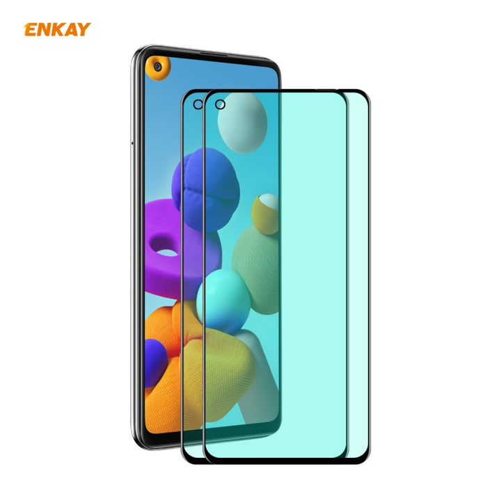 2 uds ENKAY Hat-Prince 0,26mm 9H 6D pantalla completa curvada protección ocular película verde Protector de vidrio templado, For Xiaomi Redmi Note 8 Pro, For Xiaomi Redmi Note 9S/Note 9 Pro, For Redmi 10X 4G/Redmi Note 9, For Xiaomi Redmi 9 / 9A / 9C  ...