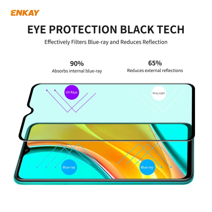 5 uds ENKAY Hat-Prince 0,26mm 9H 6D pantalla completa curvada protección ocular película verde Protector de vidrio templado, For Xiaomi Redmi Note 8 Pro, For Redmi Note 9S/Note 9 Pro, For Redmi 10X 4G/Redmi Note 9, For Xiaomi Redmi 9 / 9A / 9C         ...