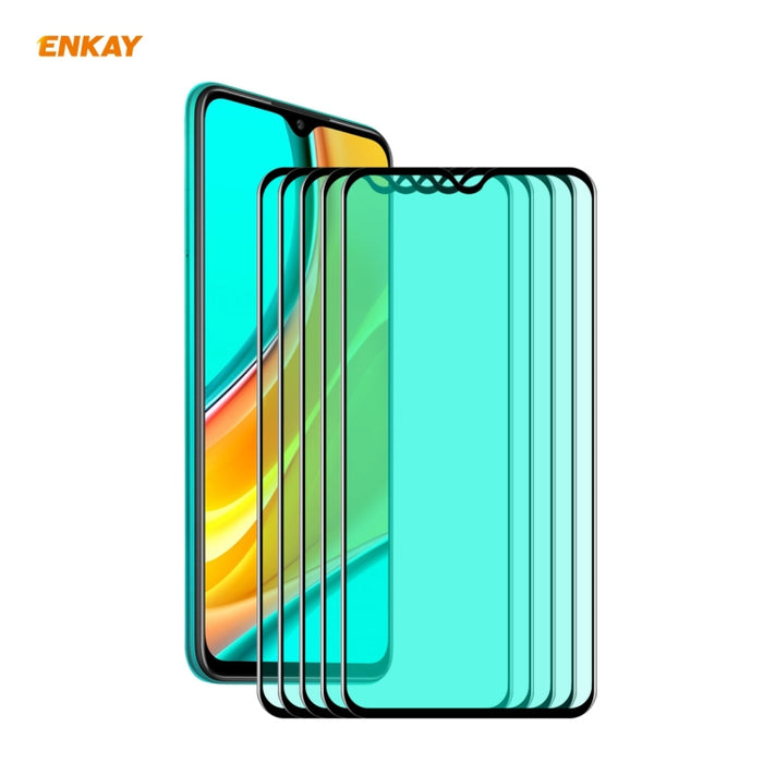 5 uds ENKAY Hat-Prince 0,26mm 9H 6D pantalla completa curvada protección ocular película verde Protector de vidrio templado, For Xiaomi Redmi Note 8 Pro, For Redmi Note 9S/Note 9 Pro, For Redmi 10X 4G/Redmi Note 9, For Xiaomi Redmi 9 / 9A / 9C         ...