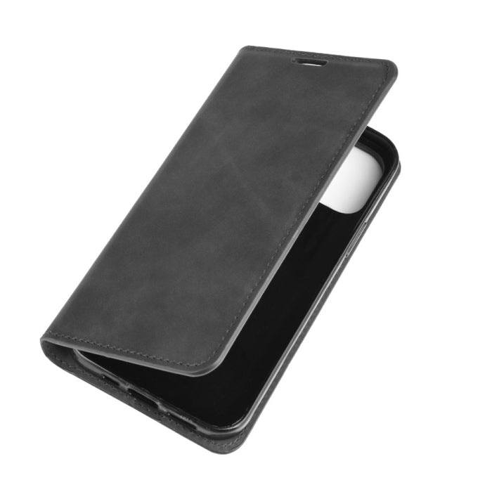 Para iPhone 12 Pro Max Retro-skin Business Funda de cuero con succión magnética con soporte y ranuras para tarjetas y billetera, For iPhone 12 Pro Max