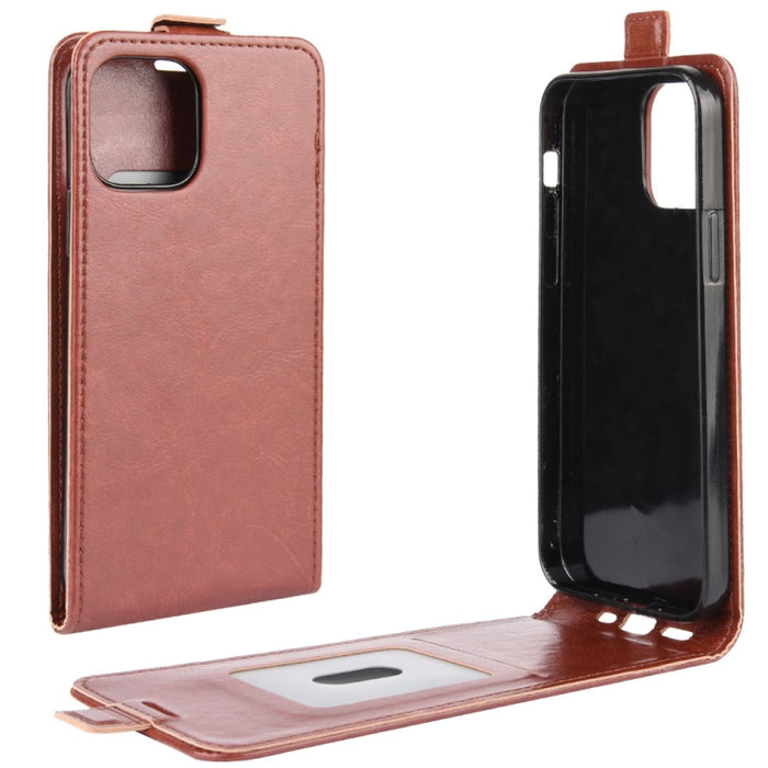 Para iPhone 12 Pro Max R64 Texture Funda protectora de cuero con tapa vertical única con ranuras para tarjetas y marco de fotos, For iPhone 12 Pro Max