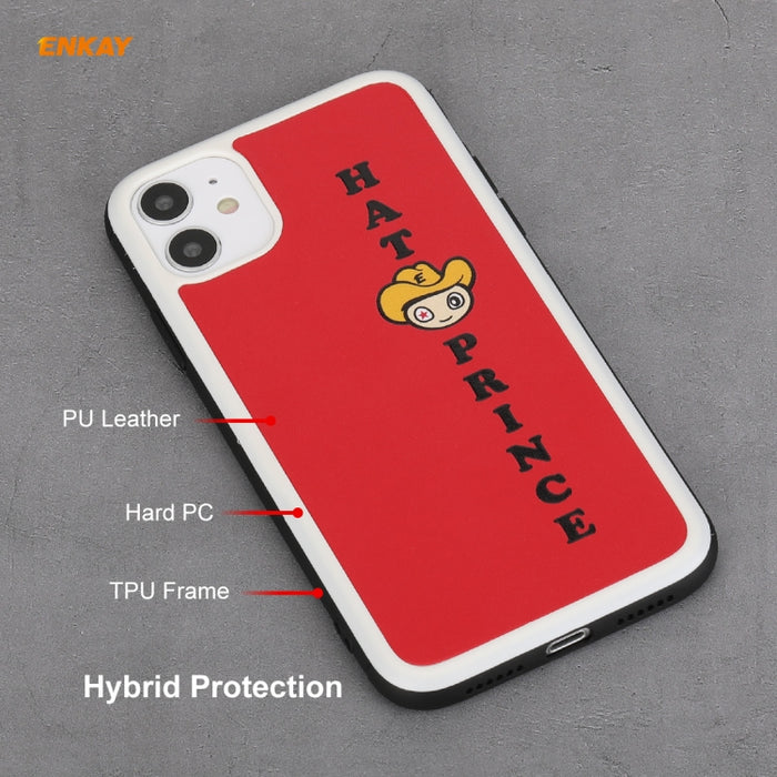 Para iPhone 11 Hat-Prince ENKAY ENK-PC046 Serie de dibujos animados PU Leather + PC Hard Slim Case Cubierta a prueba de golpes, For iPhone 11