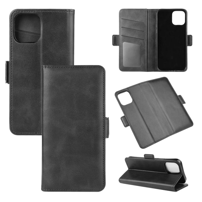Para iPhone 12 Estuche de cuero con tapa horizontal con hebilla magnética de doble cara con soporte y ranuras para tarjetas y billetera, For iPhone 12 mini