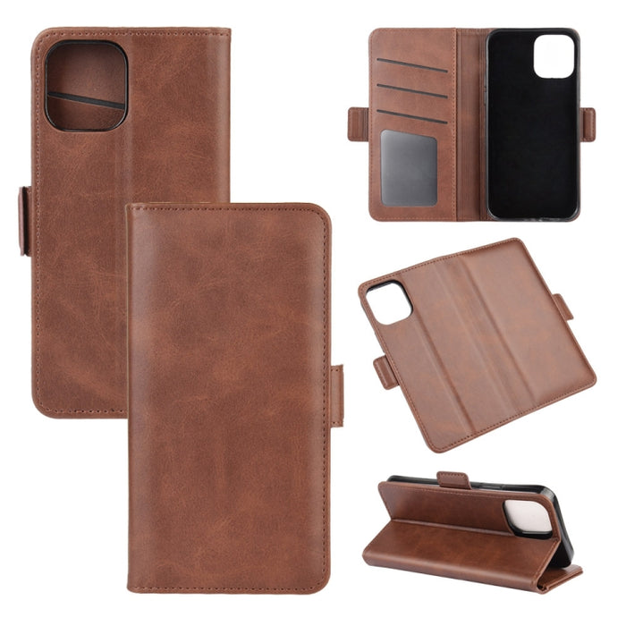 Para iPhone 12 Estuche de cuero con tapa horizontal con hebilla magnética de doble cara con soporte y ranuras para tarjetas y billetera, For iPhone 12 mini