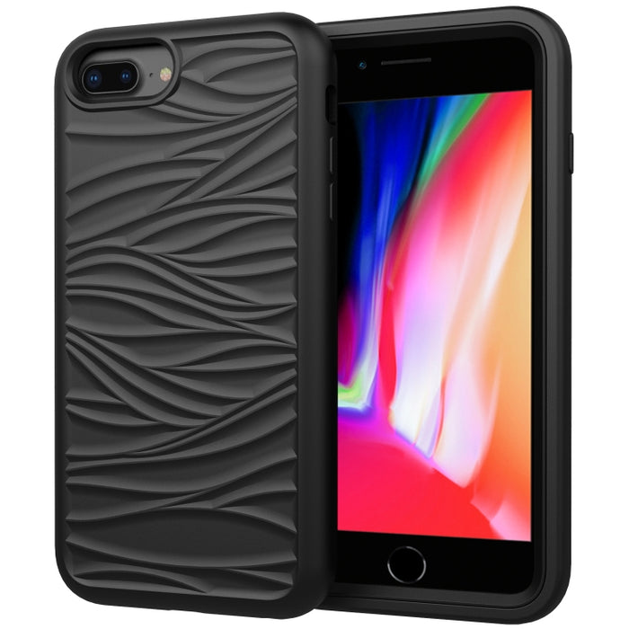 Para iPhone 6/7/8G Patrón de onda 3 en 1 Funda protectora de silicona + PC a prueba de golpes