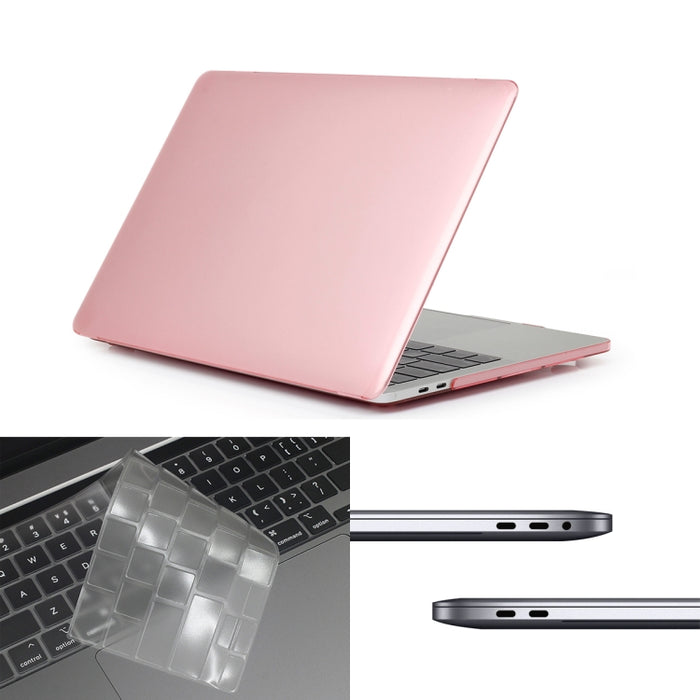 ENKAY Hat-Prince 3 en 1 para MacBook Pro 13 pulgadas A2289 / A2251 (2020) Estuche protector de carcasa dura de cristal + Versión europea Funda protectora de teclado ultrafina de TPU + Juego de tapones antipolvo                                          ...
