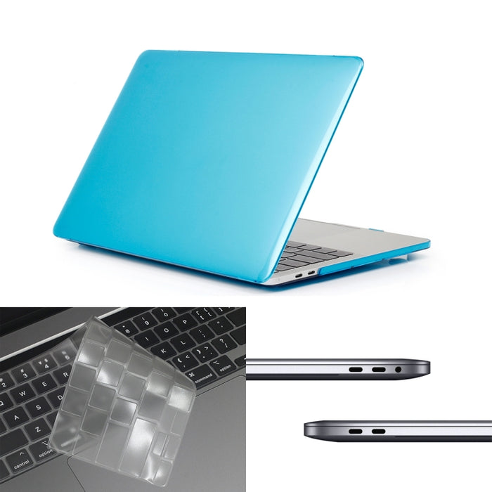 ENKAY Hat-Prince 3 en 1 para MacBook Pro 13 pulgadas A2289 / A2251 (2020) Estuche protector de carcasa dura de cristal + Versión europea Funda protectora de teclado ultrafina de TPU + Juego de tapones antipolvo                                          ...
