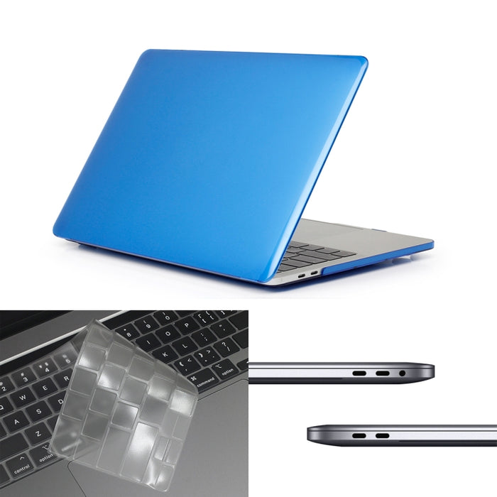 ENKAY Hat-Prince 3 en 1 para MacBook Pro 13 pulgadas A2289 / A2251 (2020) Estuche protector de carcasa dura de cristal + Versión europea Funda protectora de teclado ultrafina de TPU + Juego de tapones antipolvo                                          ...