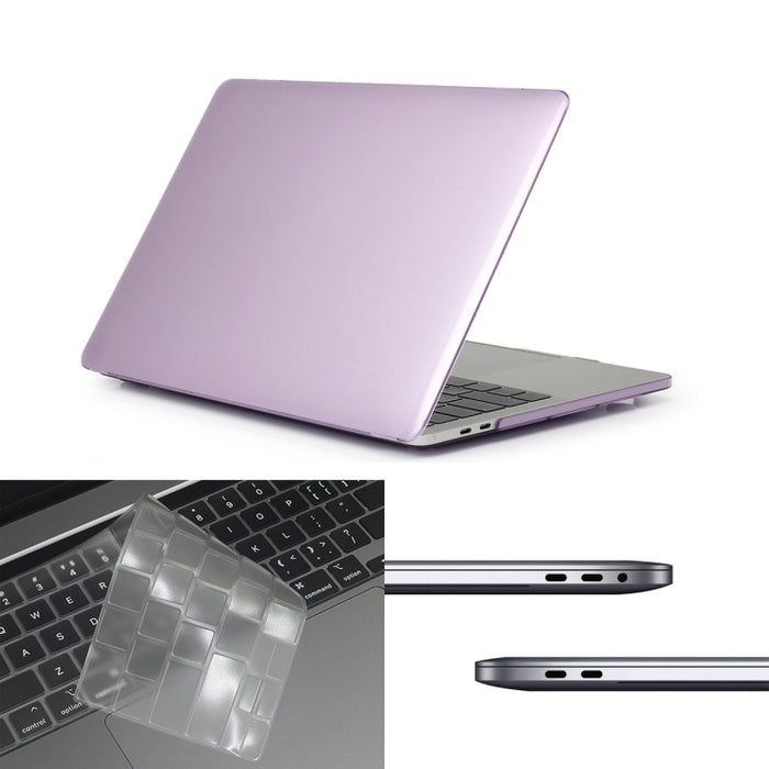 ENKAY Hat-Prince 3 en 1 para MacBook Pro 13 pulgadas A2289 / A2251 (2020) Estuche protector de carcasa dura de cristal + Versión europea Funda protectora de teclado ultrafina de TPU + Juego de tapones antipolvo                                          ...