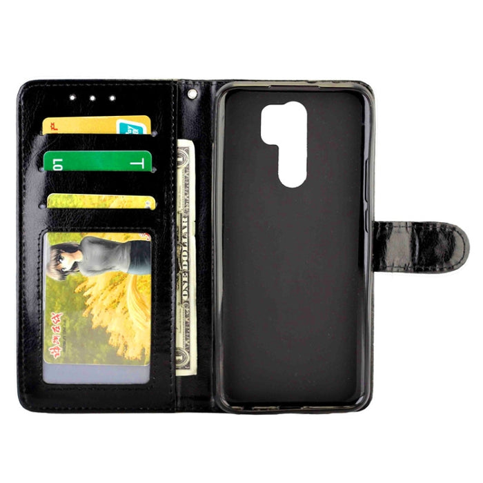 Estuche protector con tapa horizontal de cuero con textura de caballo loco con soporte y ranuras para tarjetas y billetera y marco de fotos, For Xiaomi Redmi 9, For Xiaomi Redmi 9A, For Xiaomi Redmi 9C, For OPPO Reno4, For Nokia C1