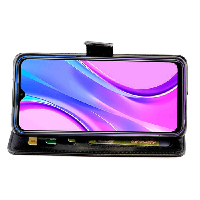 Estuche protector con tapa horizontal de cuero con textura de caballo loco con soporte y ranuras para tarjetas y billetera y marco de fotos, For Xiaomi Redmi 9, For Xiaomi Redmi 9A, For Xiaomi Redmi 9C, For OPPO Reno4, For Nokia C1