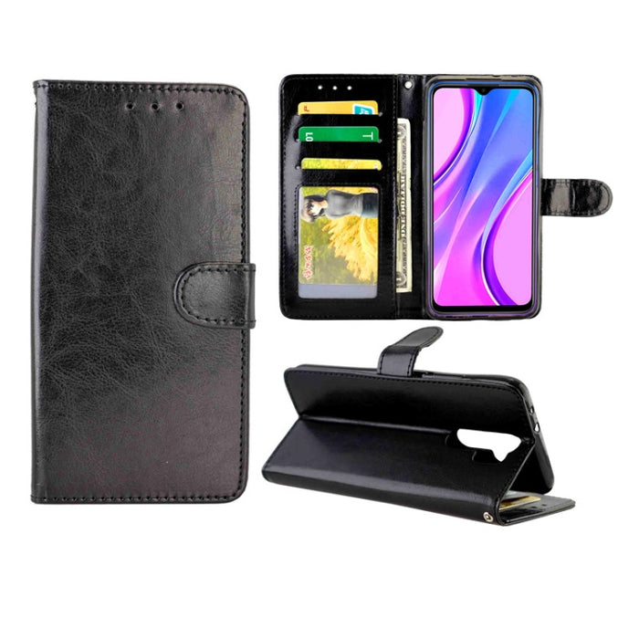 Estuche protector con tapa horizontal de cuero con textura de caballo loco con soporte y ranuras para tarjetas y billetera y marco de fotos, For Xiaomi Redmi 9, For Xiaomi Redmi 9A, For Xiaomi Redmi 9C, For OPPO Reno4, For Nokia C1