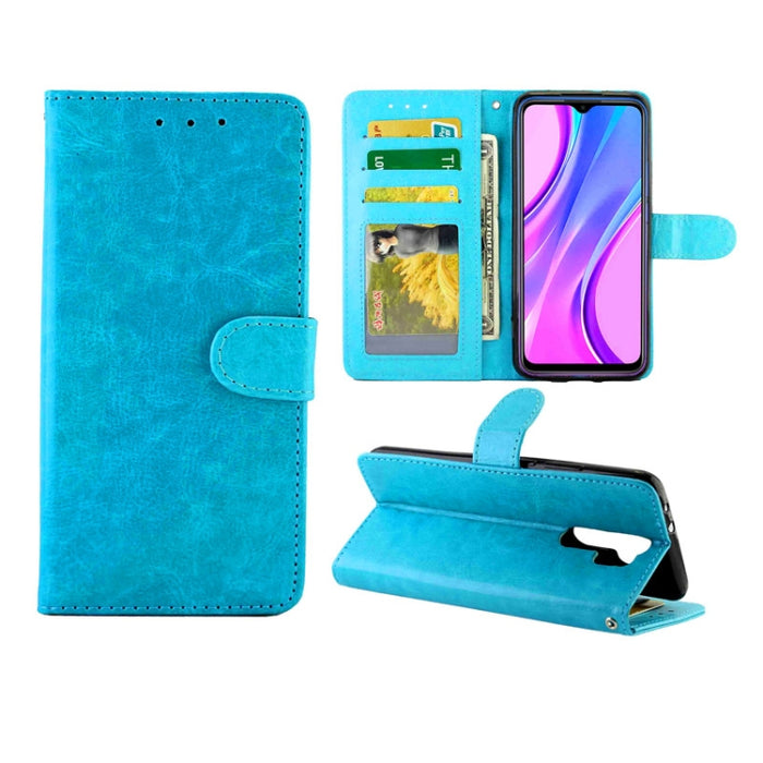 Estuche protector con tapa horizontal de cuero con textura de caballo loco con soporte y ranuras para tarjetas y billetera y marco de fotos, For Xiaomi Redmi 9, For Xiaomi Redmi 9A, For Xiaomi Redmi 9C, For OPPO Reno4, For Nokia C1