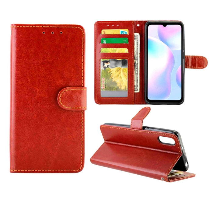 Estuche protector con tapa horizontal de cuero con textura de caballo loco con soporte y ranuras para tarjetas y billetera y marco de fotos, For Xiaomi Redmi 9, For Xiaomi Redmi 9A, For Xiaomi Redmi 9C, For OPPO Reno4, For Nokia C1