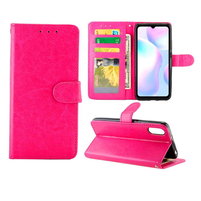 Estuche protector con tapa horizontal de cuero con textura de caballo loco con soporte y ranuras para tarjetas y billetera y marco de fotos, For Xiaomi Redmi 9, For Xiaomi Redmi 9A, For Xiaomi Redmi 9C, For OPPO Reno4, For Nokia C1