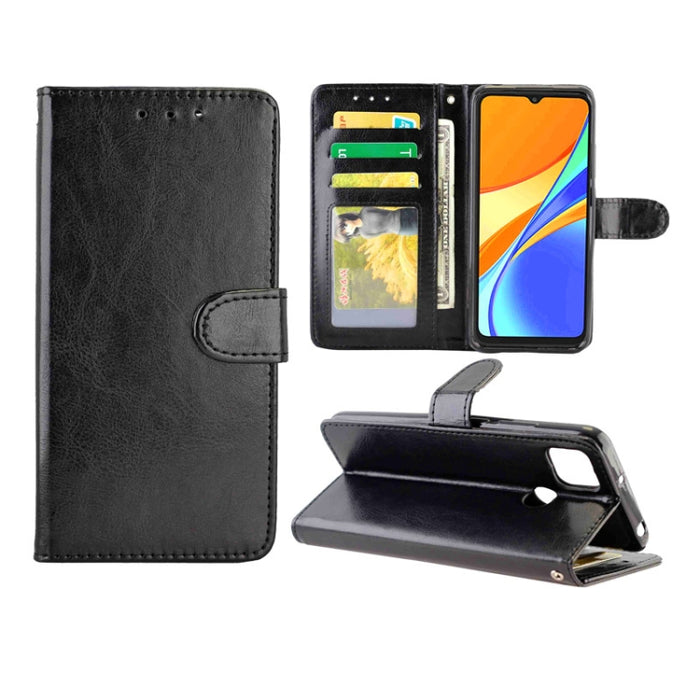 Estuche protector con tapa horizontal de cuero con textura de caballo loco con soporte y ranuras para tarjetas y billetera y marco de fotos, For Xiaomi Redmi 9, For Xiaomi Redmi 9A, For Xiaomi Redmi 9C, For OPPO Reno4, For Nokia C1