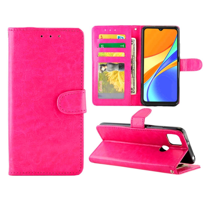 Estuche protector con tapa horizontal de cuero con textura de caballo loco con soporte y ranuras para tarjetas y billetera y marco de fotos, For Xiaomi Redmi 9, For Xiaomi Redmi 9A, For Xiaomi Redmi 9C, For OPPO Reno4, For Nokia C1
