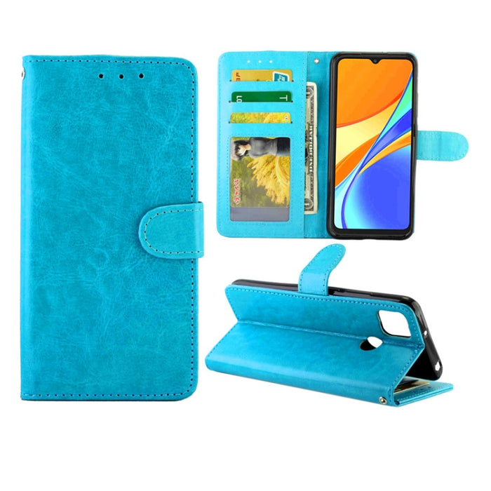 Estuche protector con tapa horizontal de cuero con textura de caballo loco con soporte y ranuras para tarjetas y billetera y marco de fotos, For Xiaomi Redmi 9, For Xiaomi Redmi 9A, For Xiaomi Redmi 9C, For OPPO Reno4, For Nokia C1